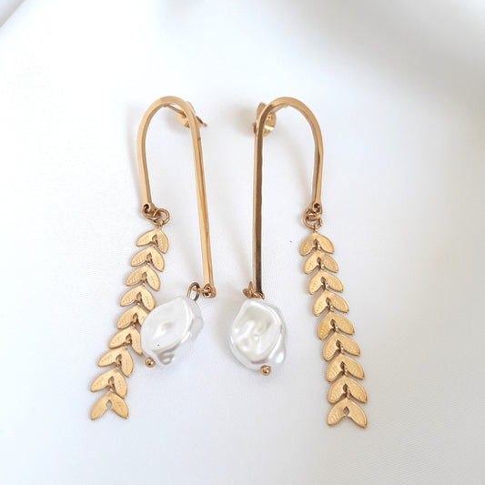 Boucles d'oreilles dorées Tulipe